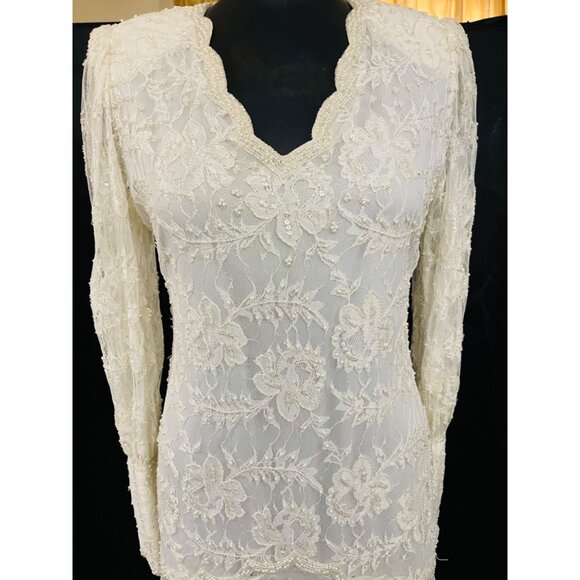 Vintage Lillie Rubin Beaded Dress use as wedding dress Size Small - Picture 4 of 11
